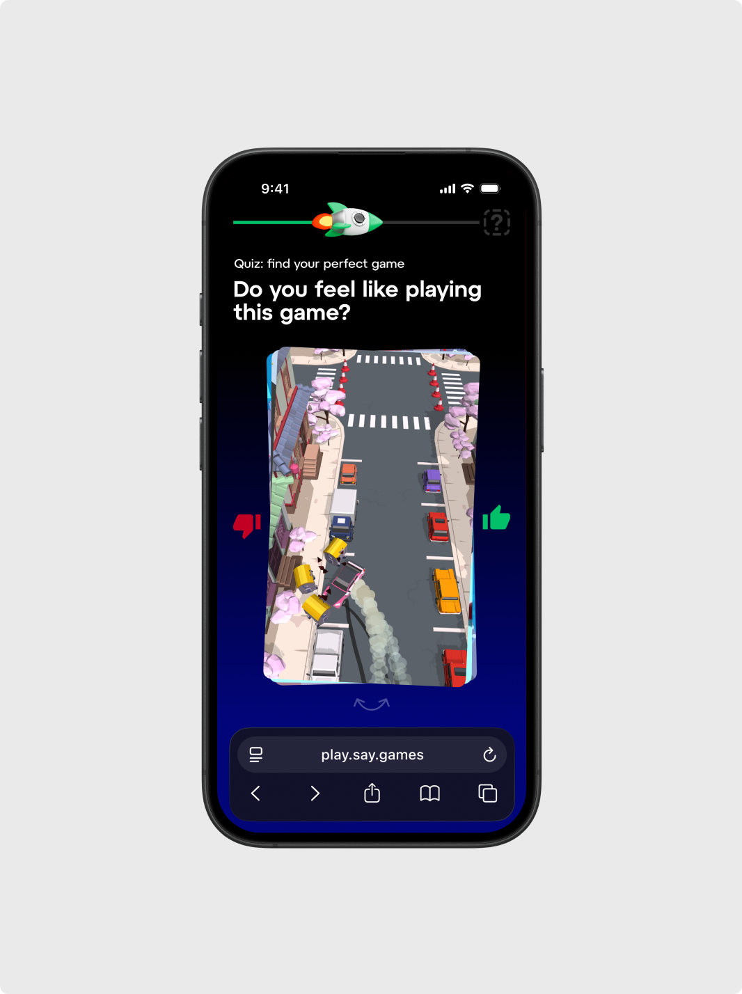 Экран оценки игры в квизе SayGames